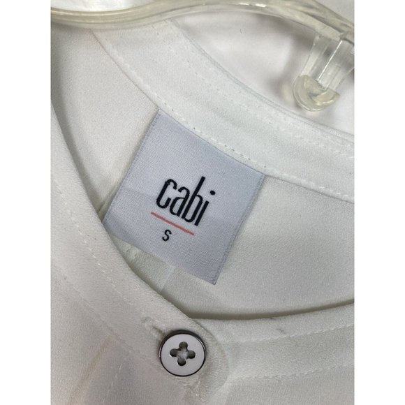 *Cabi Float Flutter Sleeve Blouse #5521 Womens S White Button Front - Picture 6 of 6